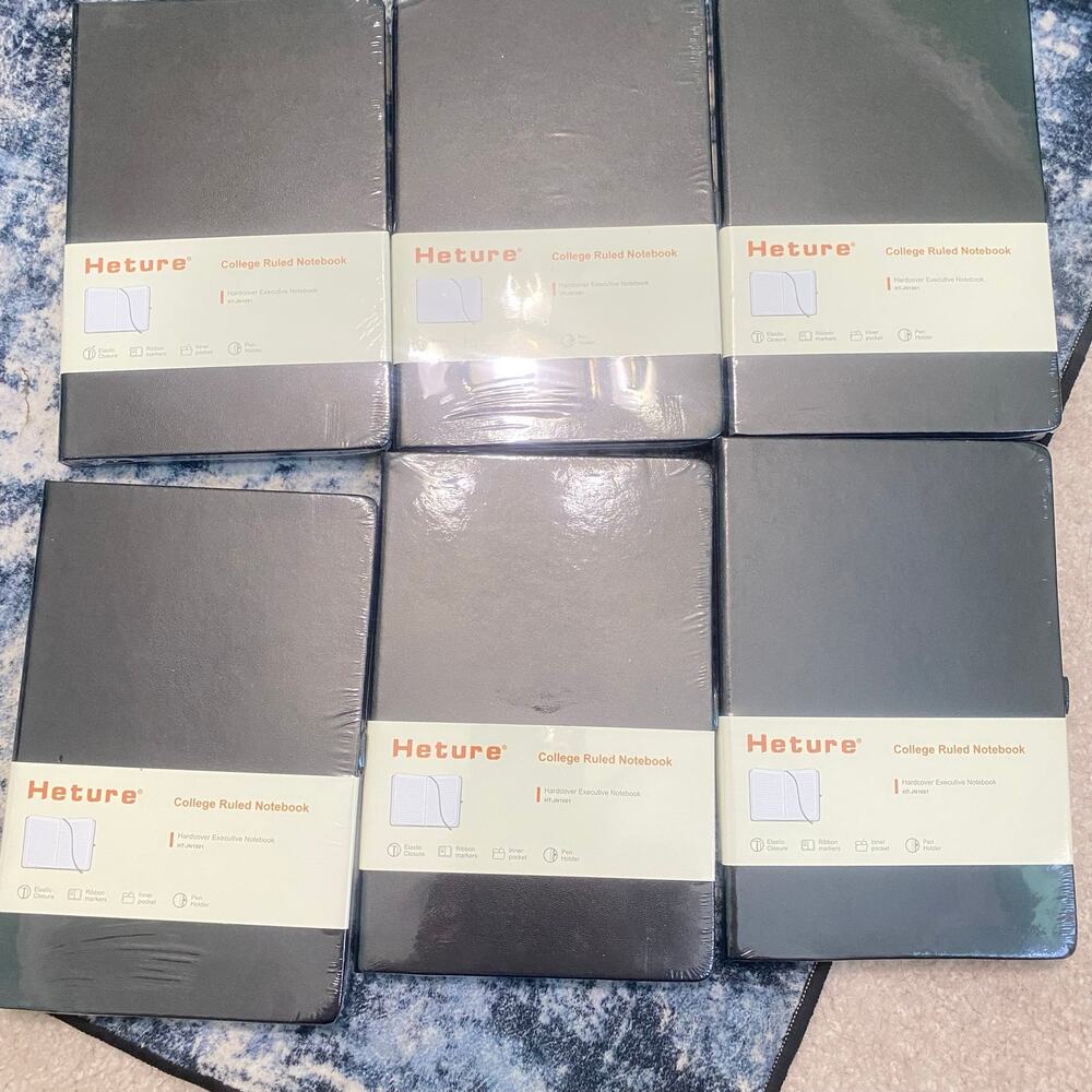Brand new set of 6 Heture hardcover notebooks, each individually wrapped